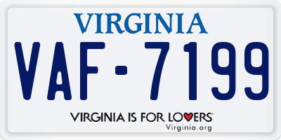 VA license plate VAF7199