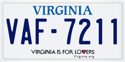 VA license plate VAF7211