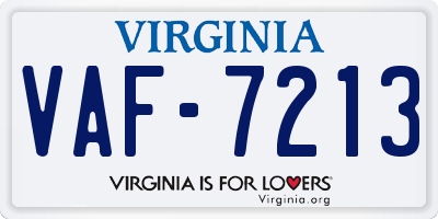 VA license plate VAF7213