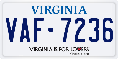 VA license plate VAF7236