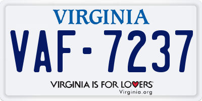 VA license plate VAF7237