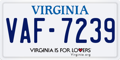 VA license plate VAF7239