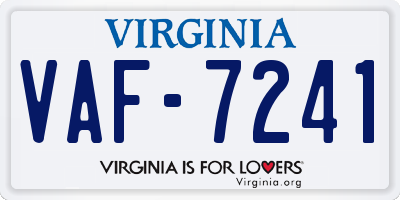 VA license plate VAF7241