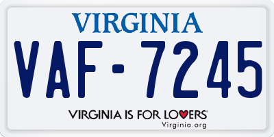 VA license plate VAF7245