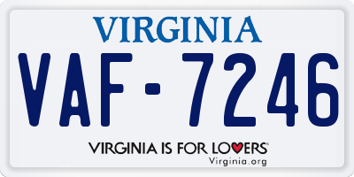 VA license plate VAF7246