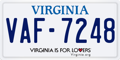 VA license plate VAF7248