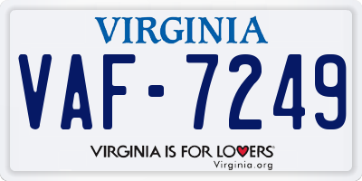 VA license plate VAF7249