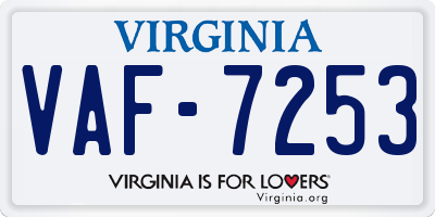 VA license plate VAF7253