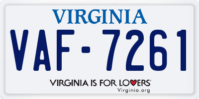 VA license plate VAF7261