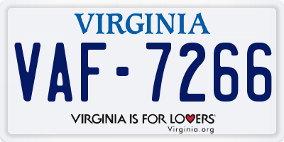 VA license plate VAF7266