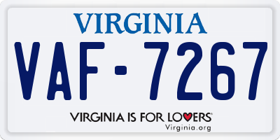VA license plate VAF7267