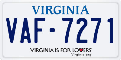 VA license plate VAF7271