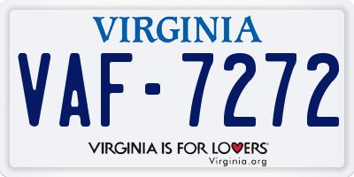 VA license plate VAF7272