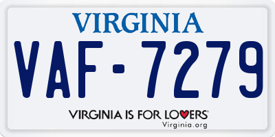 VA license plate VAF7279