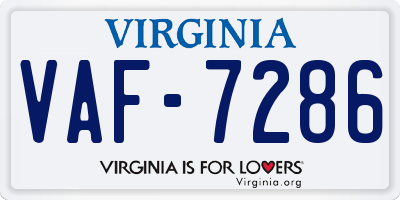 VA license plate VAF7286