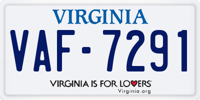 VA license plate VAF7291