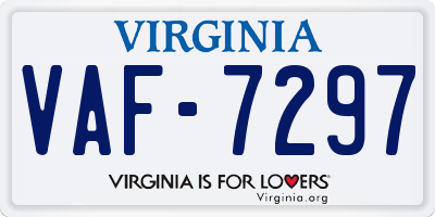 VA license plate VAF7297