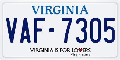 VA license plate VAF7305