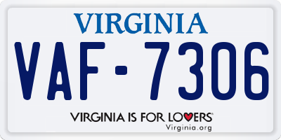 VA license plate VAF7306