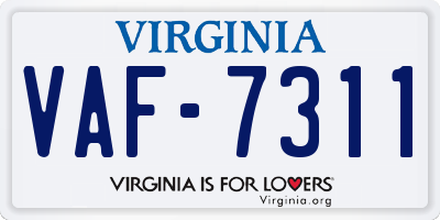 VA license plate VAF7311