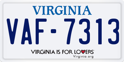 VA license plate VAF7313