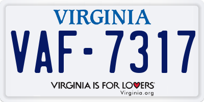 VA license plate VAF7317
