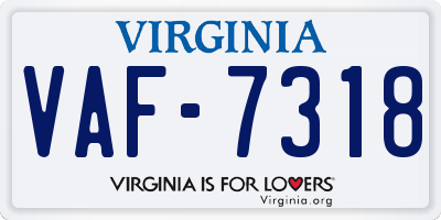 VA license plate VAF7318