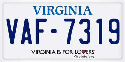 VA license plate VAF7319