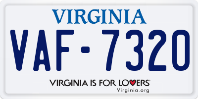 VA license plate VAF7320