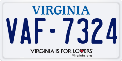 VA license plate VAF7324