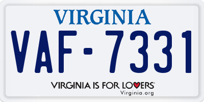 VA license plate VAF7331