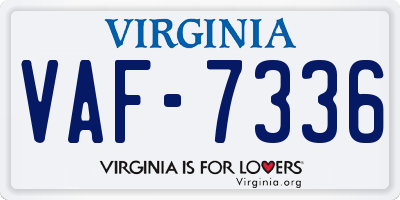 VA license plate VAF7336