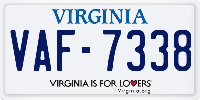 VA license plate VAF7338