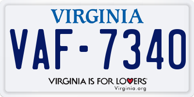 VA license plate VAF7340