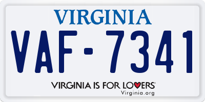 VA license plate VAF7341