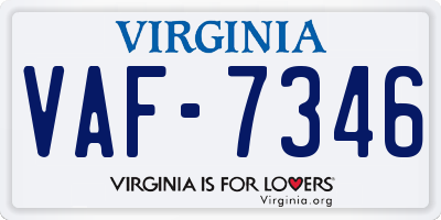 VA license plate VAF7346