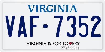 VA license plate VAF7352