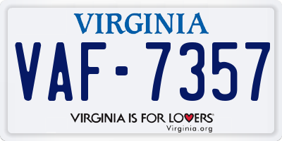VA license plate VAF7357