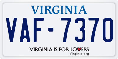VA license plate VAF7370