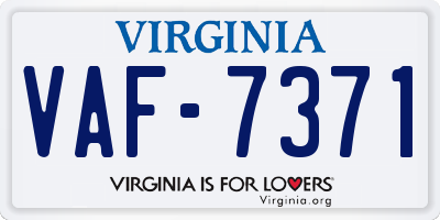 VA license plate VAF7371