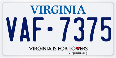 VA license plate VAF7375