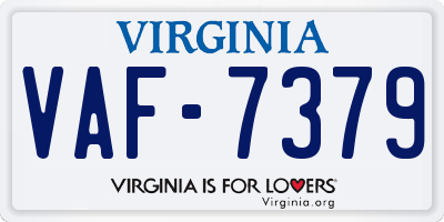 VA license plate VAF7379