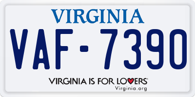 VA license plate VAF7390