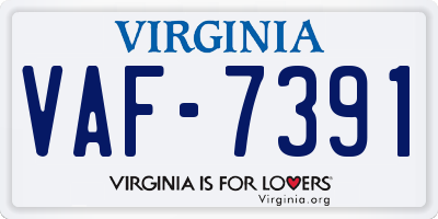 VA license plate VAF7391