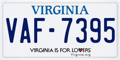 VA license plate VAF7395