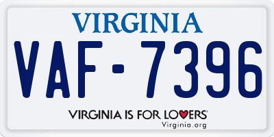 VA license plate VAF7396