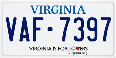VA license plate VAF7397