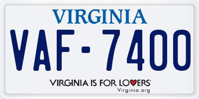 VA license plate VAF7400