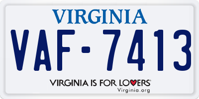 VA license plate VAF7413