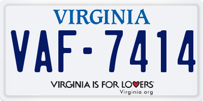 VA license plate VAF7414